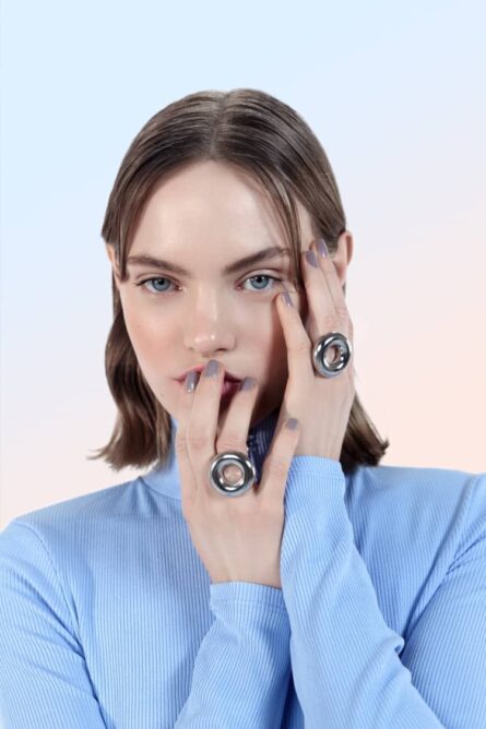 SILVER DONUT RING - Image 1