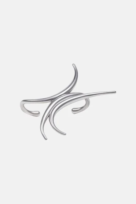 SILVER SPIKED FINGER RING - Image 2