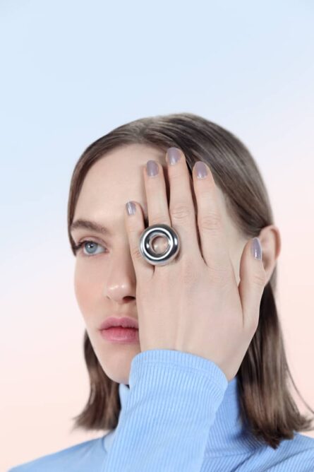 SILVER DONUT RING - Image 2