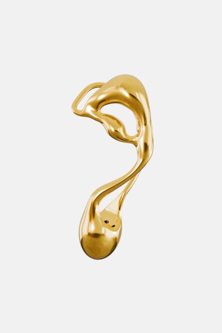 GOLD ASYMMETRICAL LIQUID EARRING - Image 3