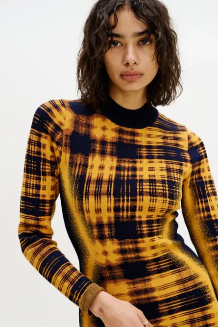 DOBBY LONG SLEEVE WAVY DRESS - Image 2