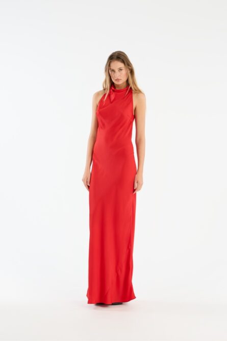 Satin Maxi Dress - Image 1