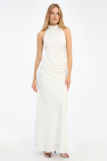 SATIN MAXI TRAIN DRESS - Image 2