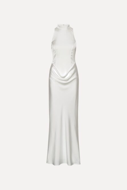 SATIN MAXI TRAIN DRESS - Image 4