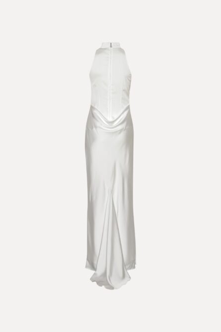 SATIN MAXI TRAIN DRESS - Image 6