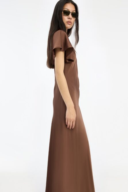 SATIN FLOWY SLEEVE DRESS - Image 4